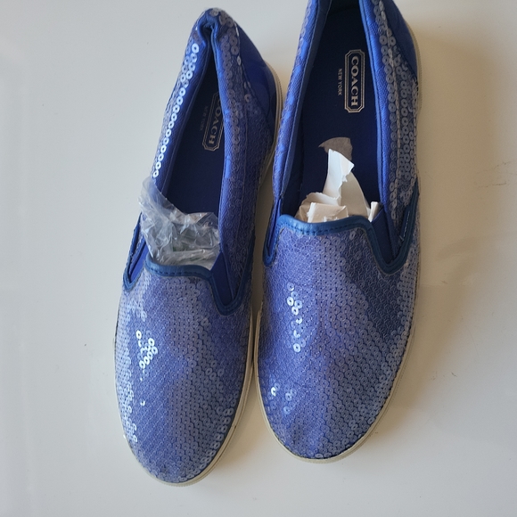 Nwot Coach New York Womens Kivy Slip On Shoes Purple Sequin Round Toe  sz- 9.5 . - Picture 3 of 4